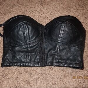 Guess Black Quilted Bustier Jacket Streetwear Modern Y2K XS Minimalist